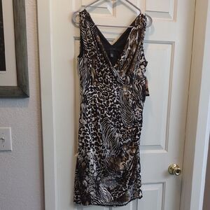 NWT Alfani Brand Animal Print Midi Sheath Dress